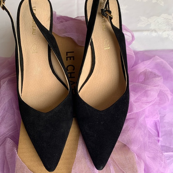NIB 🌹Suede Pointy Slingback Heel Pumps - Picture 3 of 6